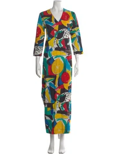 Pre-owned Stella Jean Silk Long Dress In Multi