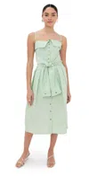 Stella Jean Stripe Midi Dress Green In Green