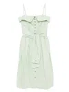 Stella Jean Stripe Midi Dress Green In Green