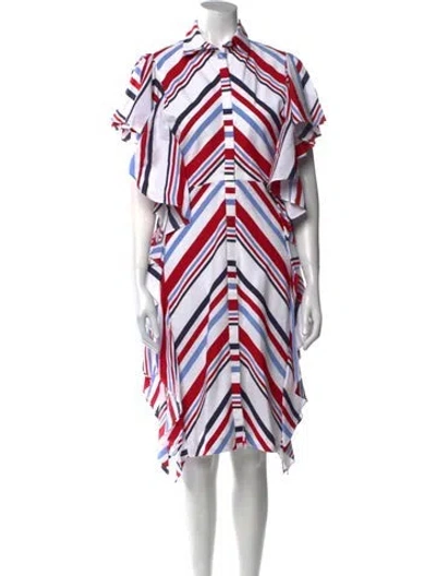 Pre-owned Stella Jean Striped Knee-length Dress In Red