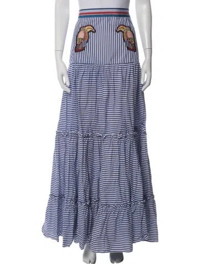 Pre-owned Stella Jean Striped Long Skirt In Blue