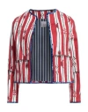 Stella Jean Woman Blazer Red Size 10 Cotton, Elastane In Red