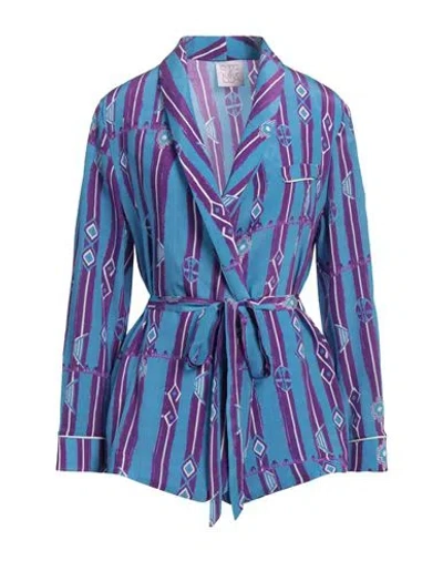 Stella Jean Woman Blazer Turquoise Size 4 Silk In Blue