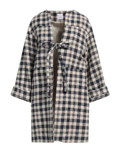 Stella Jean Woman Coat Beige Size 8 Cotton, Polyester, Acrylic, Virgin Wool, Polyamide