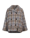 Stella Jean Woman Coat Beige Size 6 Cotton, Polyester, Acrylic, Virgin Wool, Polyamide In Beige