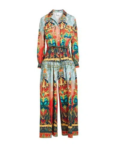 Stella Jean Woman Jumpsuit Turquoise Size 8 Polyester, Elastane In Blue