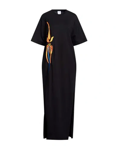 Stella Jean Woman Maxi Dress Black Size 8 Cotton