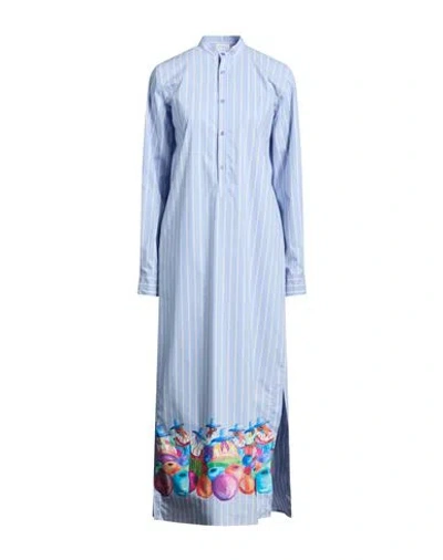 Stella Jean Woman Maxi Dress Light Blue Size 6 Cotton, Polyamide, Elastane
