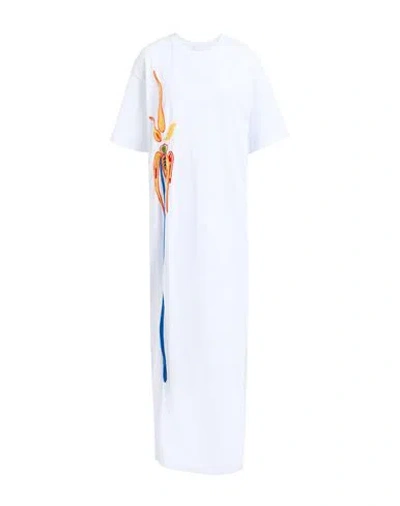 Stella Jean Woman Maxi Dress White Size 10 Cotton