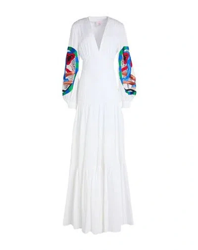 Stella Jean Woman Maxi Dress White Size 6 Cotton