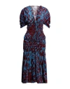 Stella Jean Woman Midi Dress Burgundy Size 6 Viscose, Silk In Red