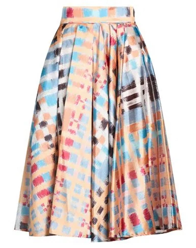 Stella Jean Woman Midi Skirt Apricot Size 2 Polyester In Multi