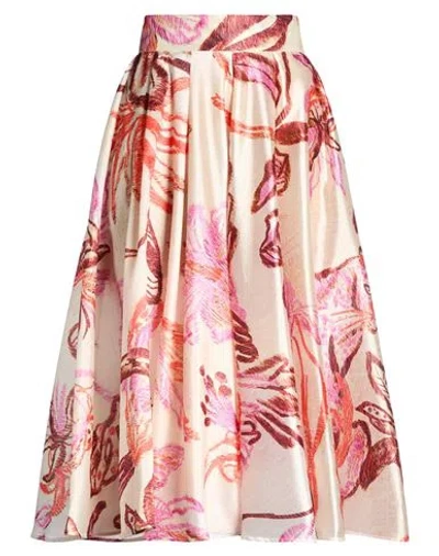 Stella Jean Woman Midi Skirt Beige Size 2 Polyester In Multi