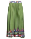 Stella Jean Woman Midi Skirt Green Size 10 Polyester In Green