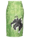 Stella Jean Woman Midi Skirt Lime Green Size 8 Viscose, Polyester In Green