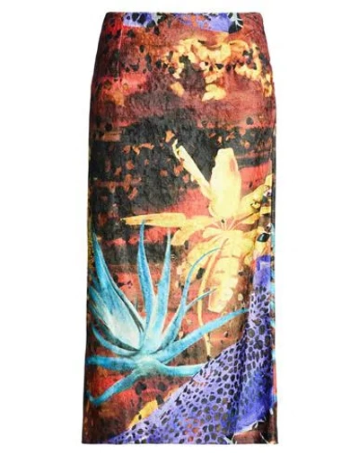 Stella Jean Woman Midi Skirt Yellow Size 6 Polyester In Multi