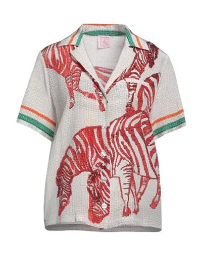 Stella Jean Woman Shirt Light Grey Size 8 Silk