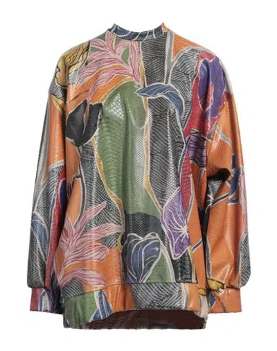 Stella Jean Woman Top Rust Size 4 Polyurethane, Polyester In Red