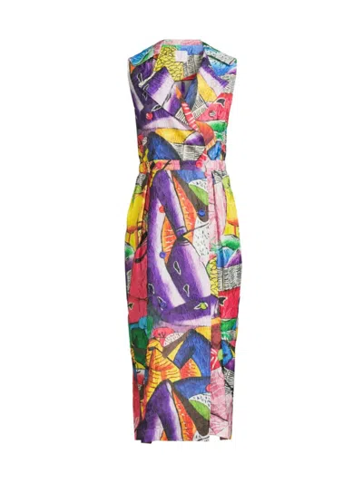 Stella Jean Women's Graphic Sleeveless Midi-dress In Neutral