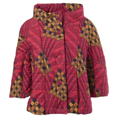 Pre-owned Stella Jean Women�s Quilted Puffer Jacket With Graphic Print - '10s In Brown