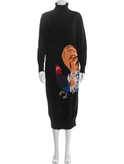 Pre-owned Stella Jean Wool Long Dress In Black