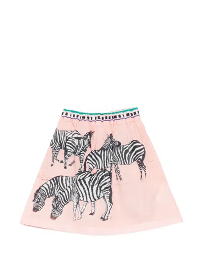 Stella Jean Kids' Zebra-print Skirt In Pink