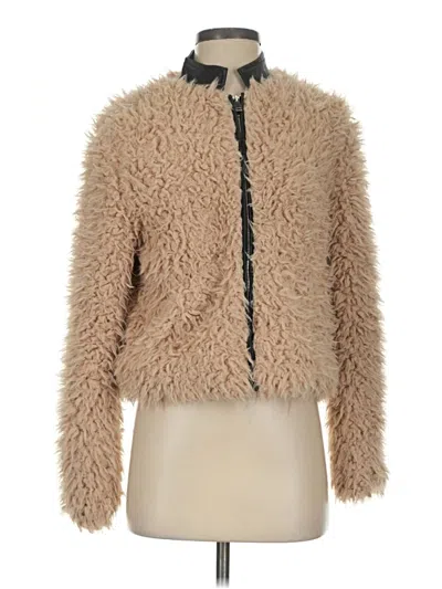Pre-owned Stella + Lorenzo Faux Fur Jacket In Tan