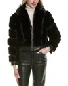 Stella + Lorenzo Short Puffer Jacket In Black