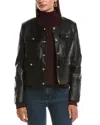 Stella + Lorenzo Vegan Leather Jacket In Black