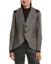 Stella + Lorenzo Wool-blend Blazer In Gray
