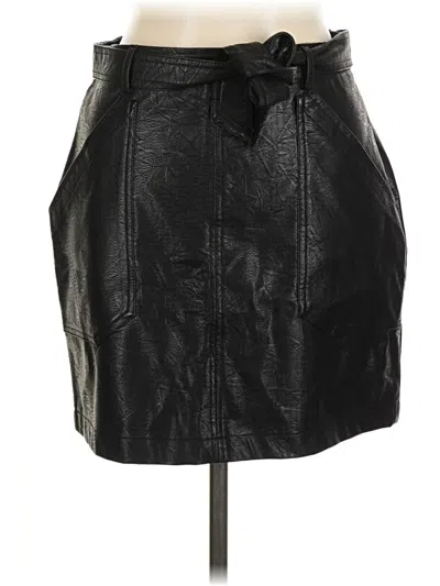 Pre-owned Stella Luce Faux Leather Skirt In Black
