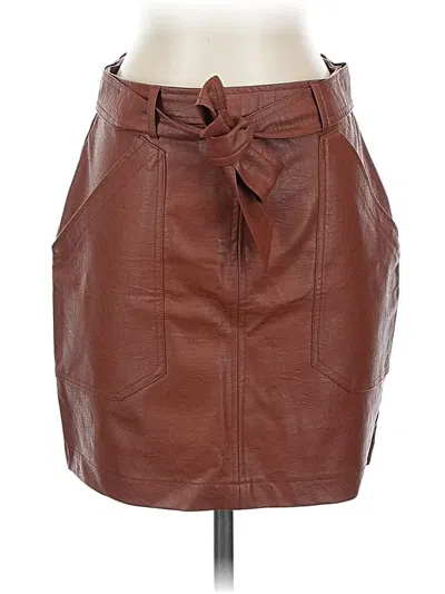 Pre-owned Stella Luce Faux Leather Skirt In Brown
