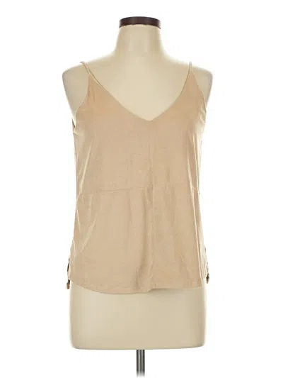 Pre-owned Stella Luce Sleeveless Top Tan V-neck Tops