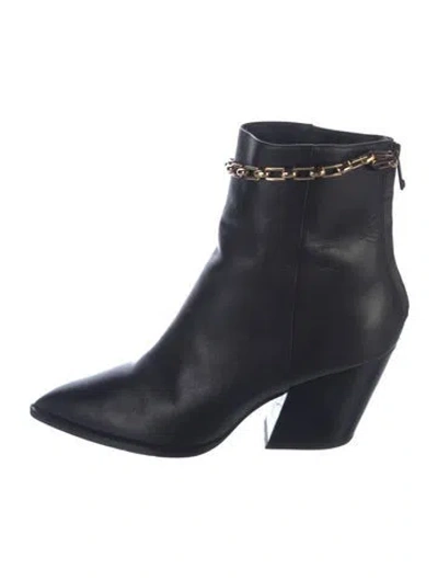 Pre-owned Stella Luna Leather Chain-link Accents Boots In Blue