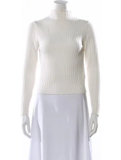 Pre-owned Stella Luna Mock Neck Sweater In White
