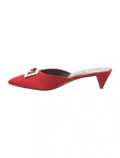 Pre-owned Stella Luna Satin Mules In Red