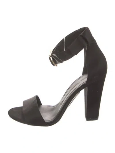 Pre-owned Stella Luna Satin Sandals In Black