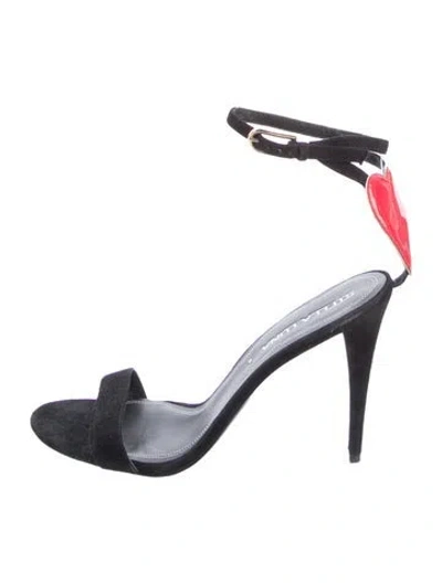 Pre-owned Stella Luna Satin Sandals In Black