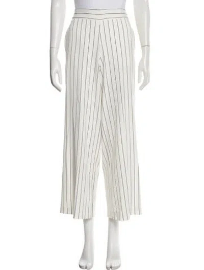 Pre-owned Stella Luna Striped Wide Leg Pants In White