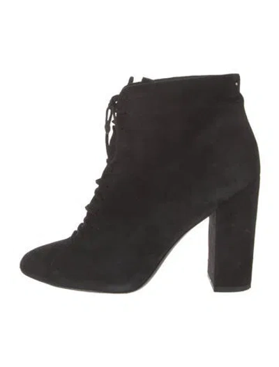 Pre-owned Stella Luna Suede Lace-up Boots In Black