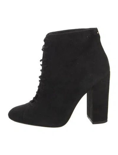 Pre-owned Stella Luna Suede Lace-up Boots In Black