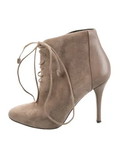 Pre-owned Stella Luna Suede Lace-up Boots In Neutral