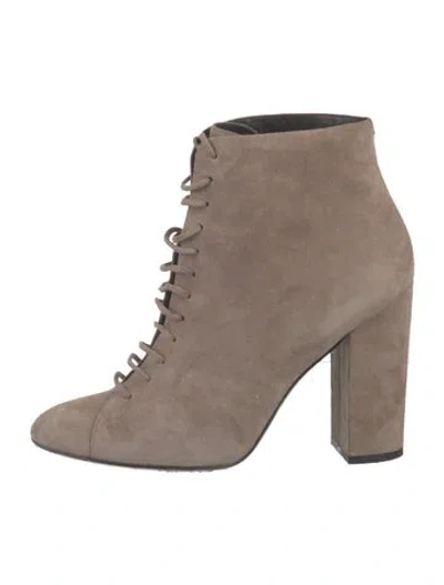 Pre-owned Stella Luna Suede Lace-up Boots In Neutrals