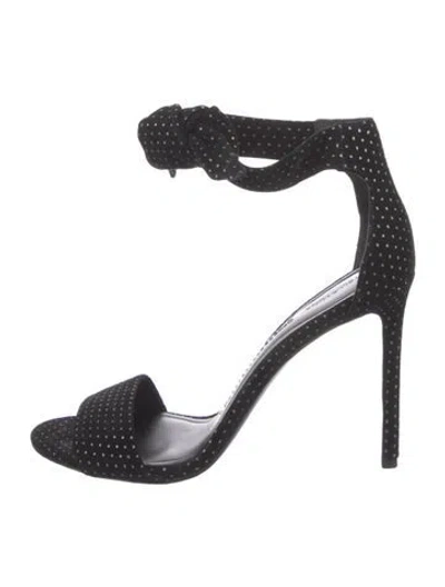 Pre-owned Stella Luna Suede Polka Dot Print Pumps In Black/metallic