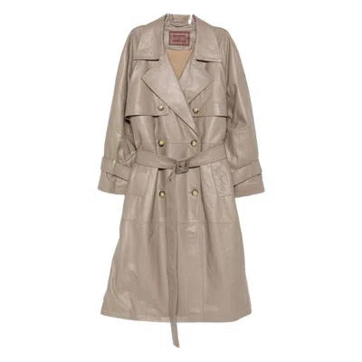 Stella Maxwell For Marella Leather Outerwears In Neutral