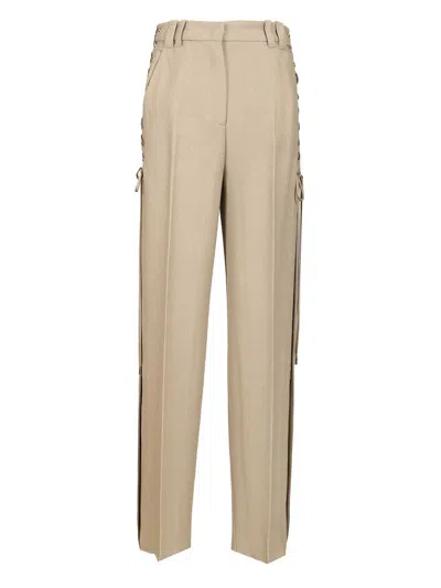 Stella Maxwell X Marella Barrel With Laces Trousers Grey In Neutral
