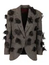 Stella Maxwell X Marella Blazer With Flowers By Stella Maxwell Jackets Grey In Black