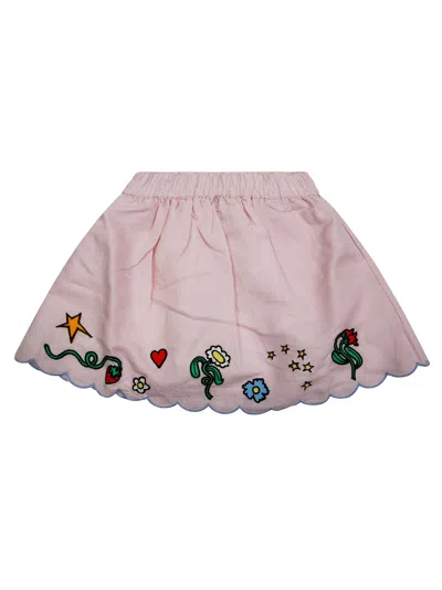 Stella Mc Cartney Junior Embroidered Mini Skirt In Pink