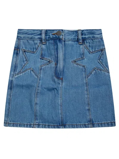 Stella Mc Cartney Junior Mini Skirt For Kids In Blue