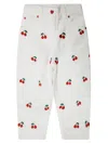 Stella Mc Cartney Junior Pantalone Ciliegie Ricamati In White